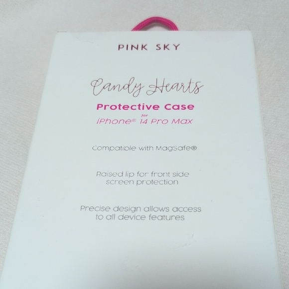Pink Sky Candy Hearts iPhone 14 Pro Max Case - Multicolor - Picture 5 of 5